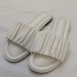Women's White Slide Sandals